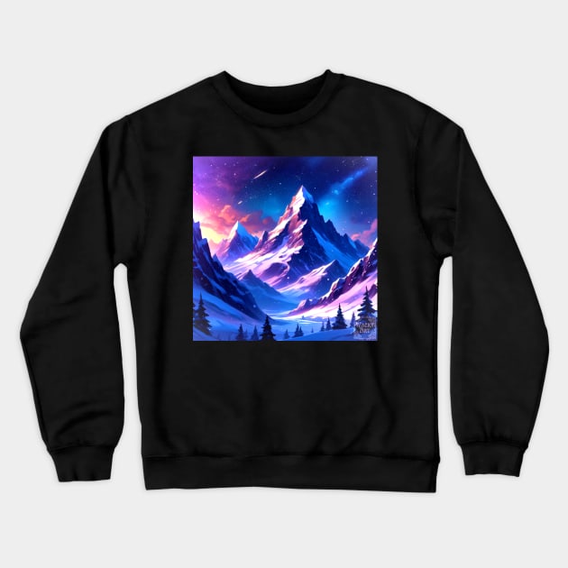 "From the Mountains" Crewneck Sweatshirt by wacky-art-